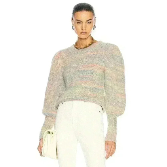 Loveshackfancy Sweater S Wool Pullover Balloon Puff Sleeve Aquarius Crewneck NEW - Picture 5 of 9